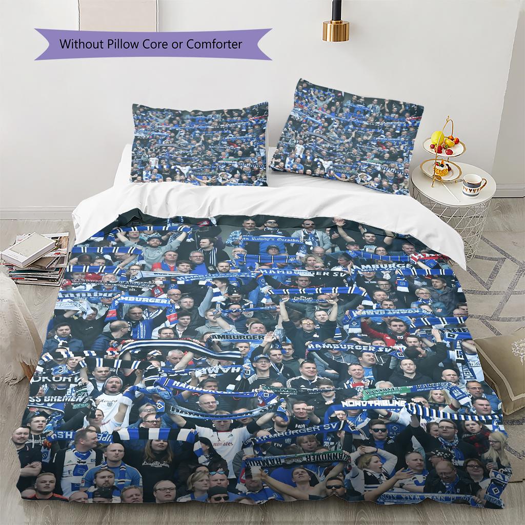 Hamburg Football Team Pattern Bedding Home Decoration Birthday Gift (1 * duvet cover + 2 * pillowcase, without core)