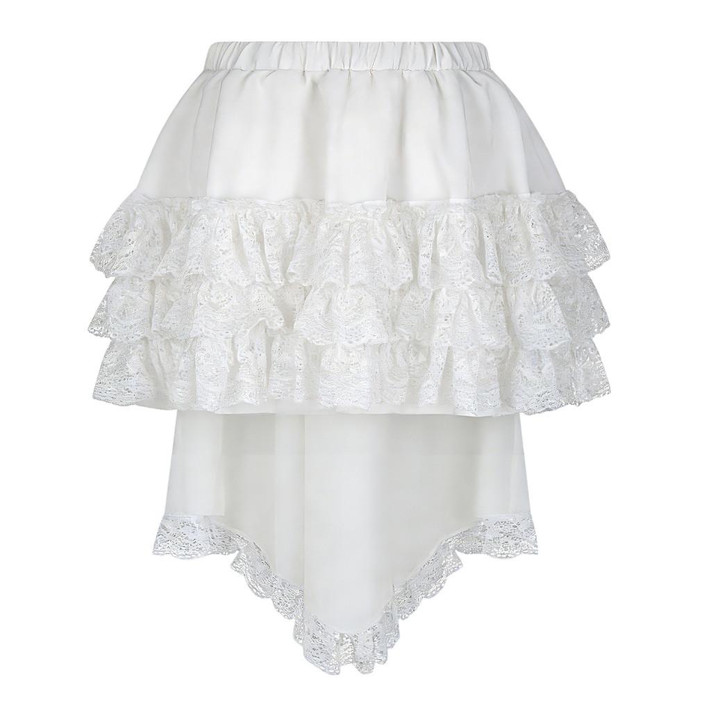

Gothic Punk Skirt With Lace Hem For Alternative Fashion And Daily Wear 2XL