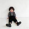 Kid's Retro Plaid Lapel Shirt, 2026 Spring/Summer Unisex Pure Cotton Casual Top