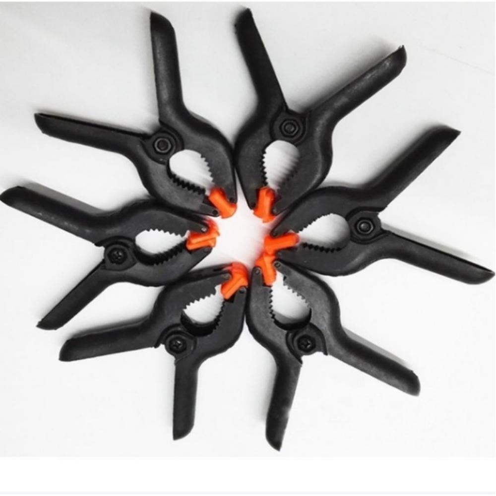 10PCS Black and Orange Plastic Spring Clips, 2-Inch Clamp - Perfect for DIY Woodworking Projects, Workbenches, and Home Workshops