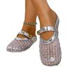 Fashion Ladies Shoes 2025 Hot Sale Closed Toe Women's Slippers Fashion Outdoor Casual New Metal Decoration Mesh Light Flat Slippers