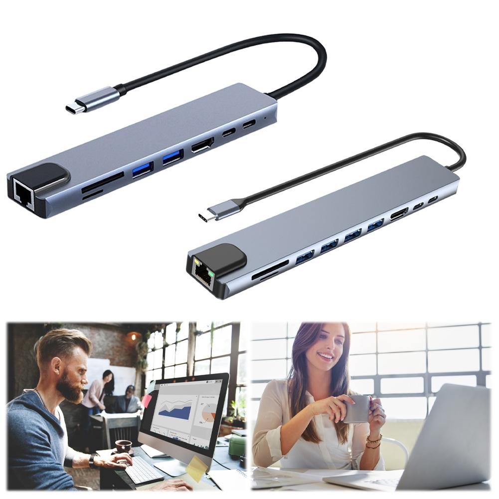USB C Hub with 4K 30Hz 100W PD USB 3.0 SD Card Reader USB C To HDMI-compatible Adapter USB-C Splitter for MacBook Pro/Air