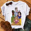 Disney Cartoon Princess Printed Women T-shirt Kawaii Graphic Printed T Shirt Summer Casual Short Sleeve Female Tops Tshirt Tees