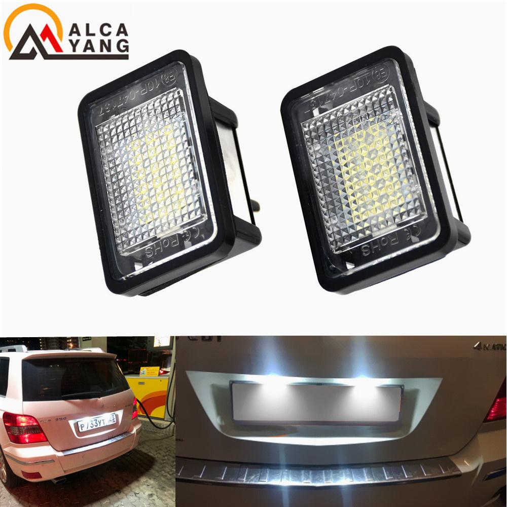 For Car 2Pcs LED License Plate Lights Error Free LED Number Plate Lamp for Mercedes Benz GLK X204 2007-2013 A2048200156