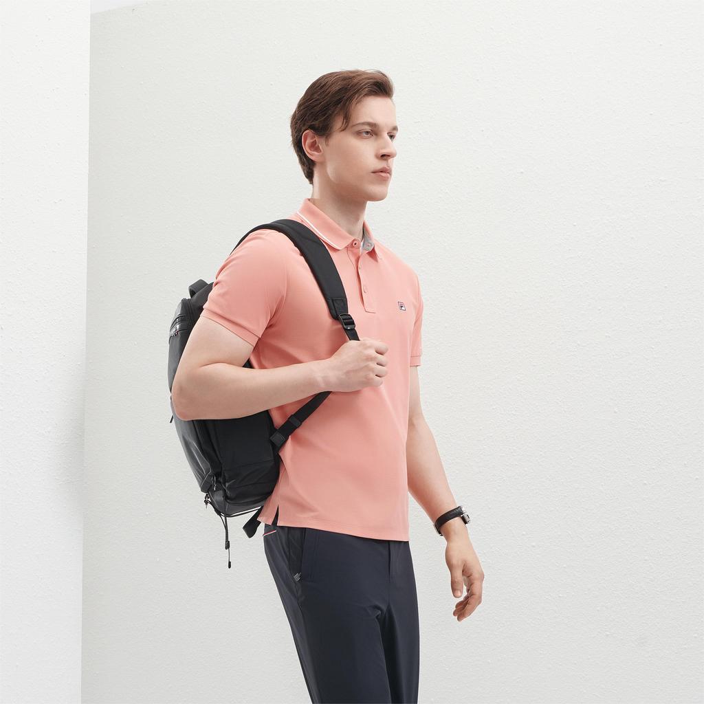 New FILA MODERN HERITAGE Polo Shirt Men's Light Orange Pink F11M421115FPK