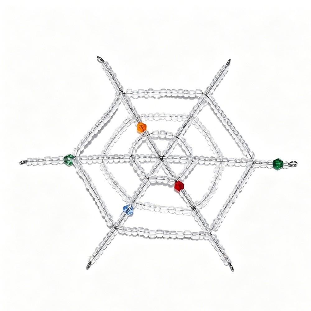 Colorful Beaded Spider and Spider Web Decorations Crystal Halloween Decorations Haunted House
