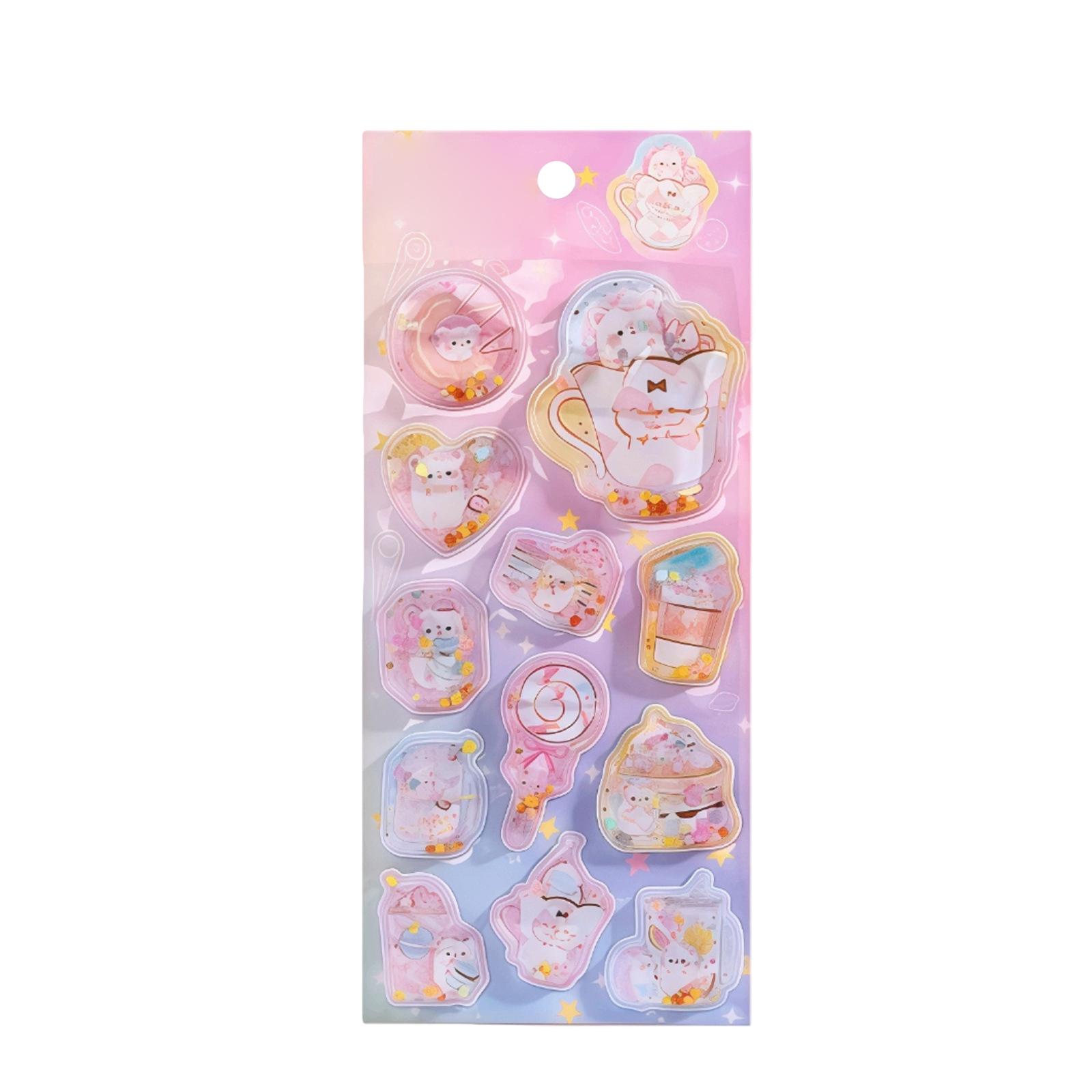 

Cartoon 3D Wiggle Stickers, Made Of PVC, Featuring Various Cute Shapes And Soft, Fresh Color Schemes For Journal Decoration. One Size