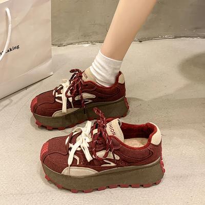 Scarpe Sportive da Donna con Plateau Alto 2024 Nuove Sneakers Autunnali Traspiranti con Suola Spessa Scarpe Casual Antiscivolo da Donna