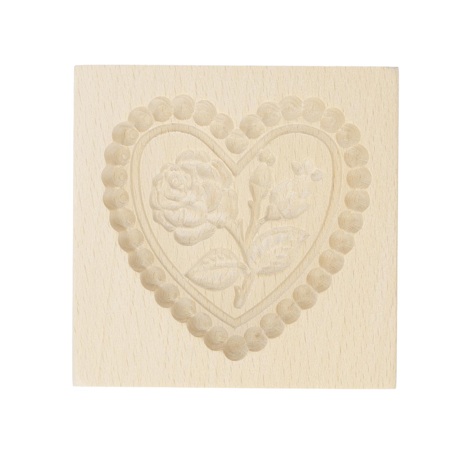 

Деревянная форма для печенья Легко извлекаемая Многоразовая Моющаяся Резная Форма-штамп для пресса для печенья для домашней кухни Выпечка Любовное сердце L