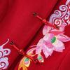 Women's Festive Red Wool Blend Stand Collar Coat