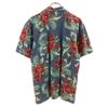 L.L.BEAN Floral Short Sleeve Polo Shirt SM Navy Kanoko Outdoor Men's Used