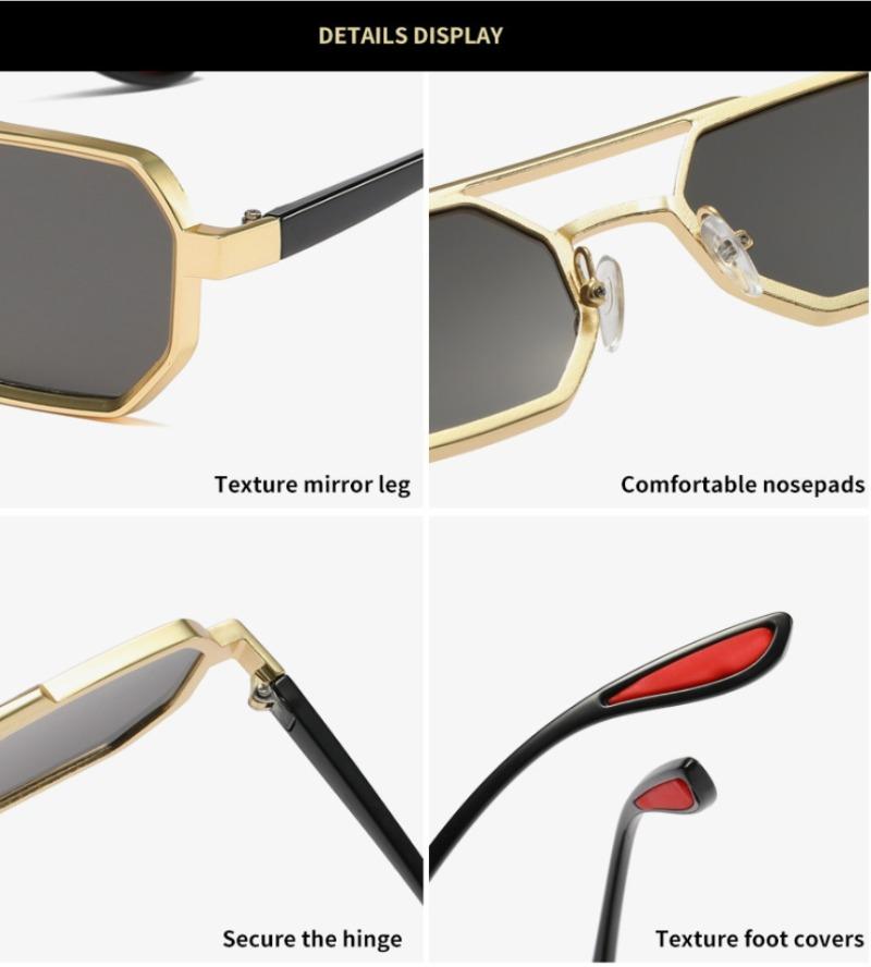 New Trendy Metal Square Sunglasses for Women Men UV400 Protection Retro Driving Shades Summer Eyewear