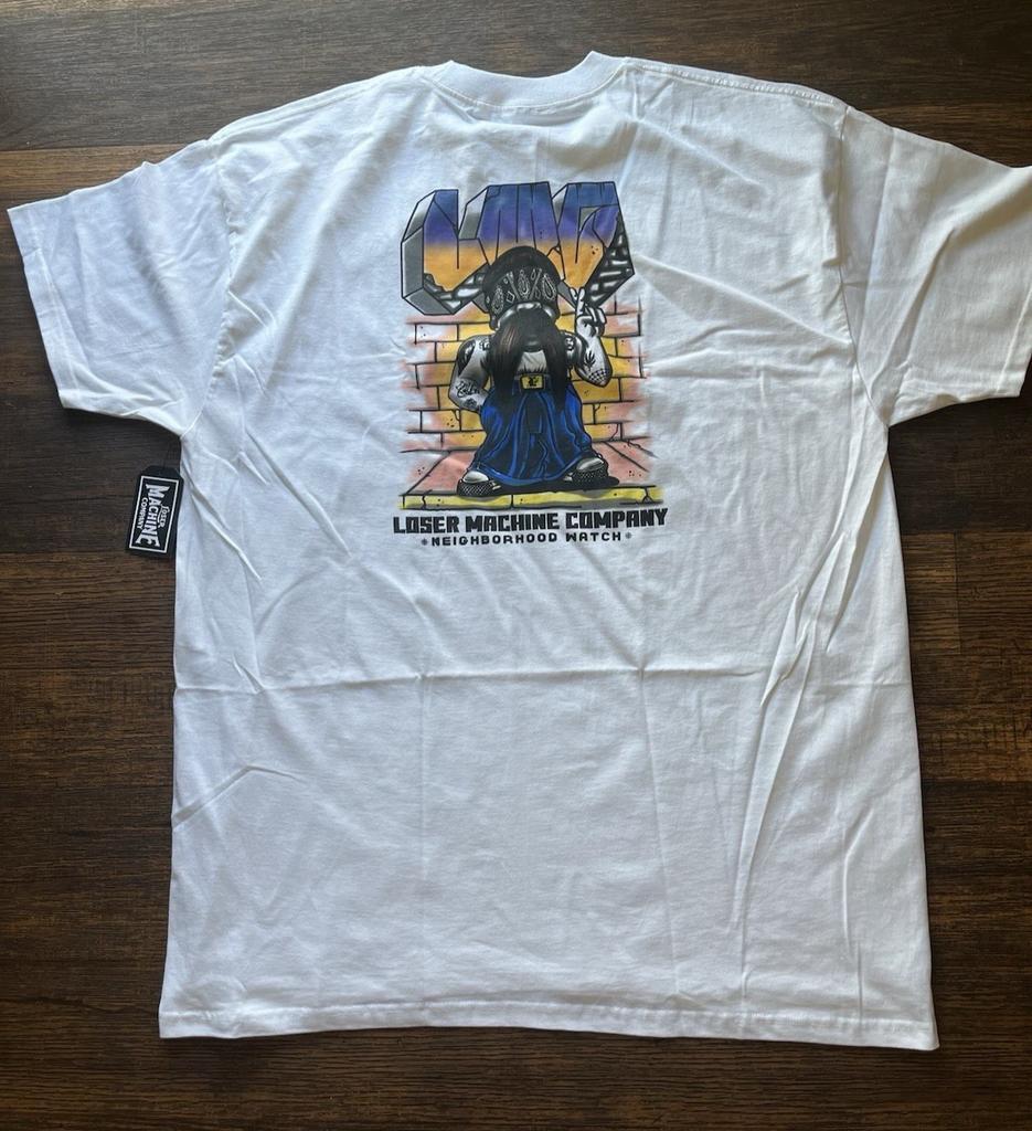 Men's Loser Machine T-Shirt White Vato Logo 2XL Classic NWT Streetwear Bigote