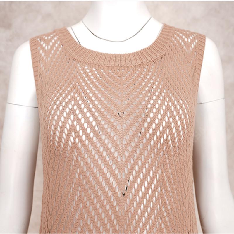 2022 Casual Knit Bikini Cover Up Sexy Recorte Sin mangas Fringe Slim Fit Mini Vestido Verano Mujer Ropa de playa Traje de baño Cubrir Q1398