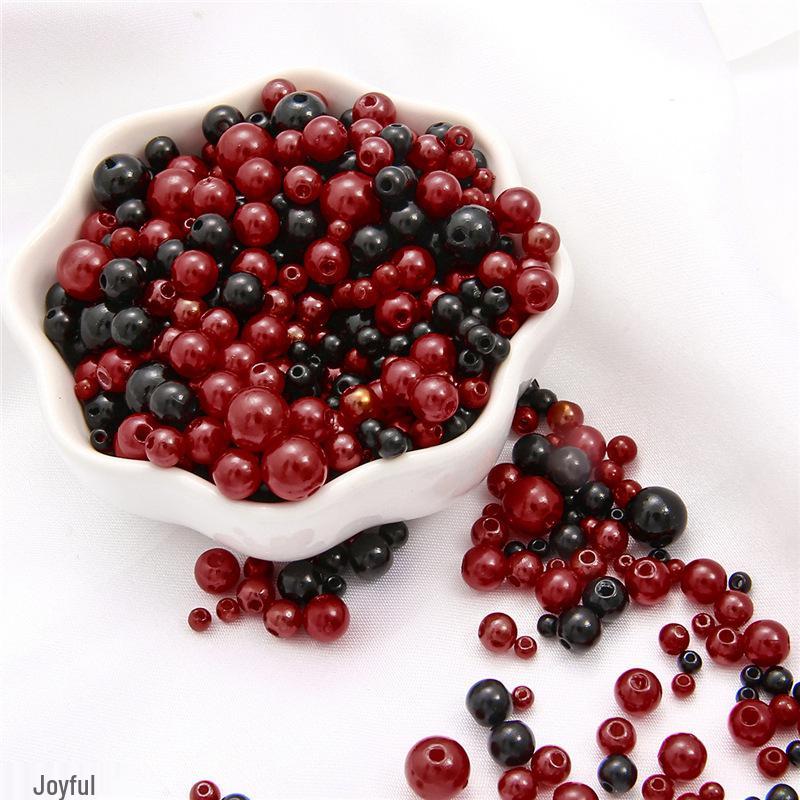 

Радужные круглые бусины из АБС-пластика, имитирующие жемчуг, для DIY-декора и наполнения коробочки для макарон 3-8mm diameter, 1mm hole, 10g/bag (~150 beads)