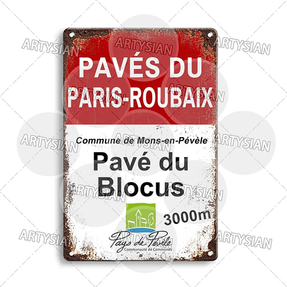 Tour de France Kovová cedule Cyklistická plaketa Paves Du Paris Roubaix Col du Galibier Col de Sarenne Alpe d'Huez Mont Ventoux Glandon