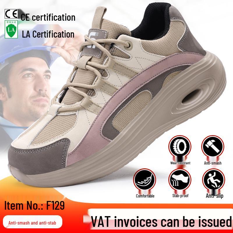 Women's Breathable Steel Toe Safety Shoes - Lightweight, Comfortable, Wear-Resistant, Anti-Smash & Anti-Puncture, Ideal for Summer Work.