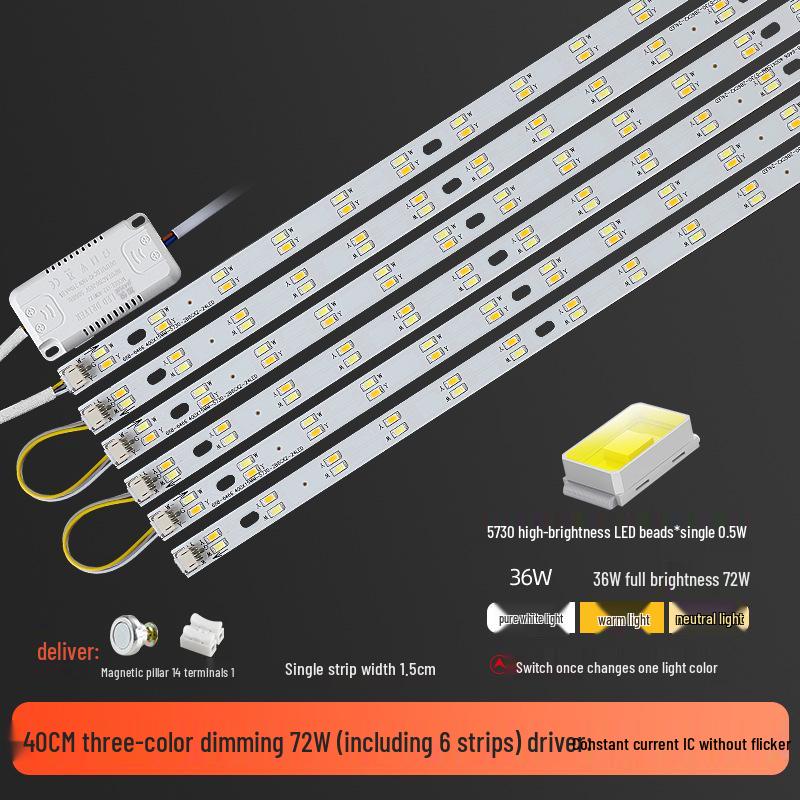 Three-Color LED Strip Light Panel for Living Room Ceiling