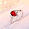 Retro Rings  Copper Jewelry Oval Created Ruby Zircon Gemstone Open Finger Ring For Women Wedding Engagement Promise Party