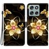 For Motorola Moto G56 5G Case Pattern Printing Anti-Drop Leather Flip Wallet Phone Cover with Lanyard
