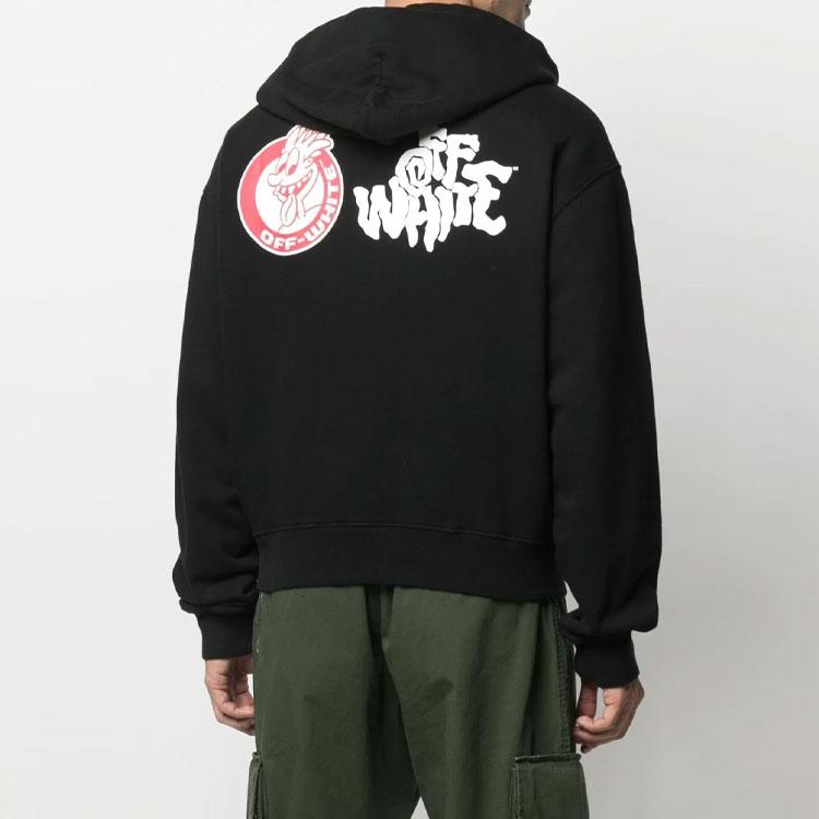 OFF WHITE Red Tongue Hoodie OMBB037S21FLE0061001
