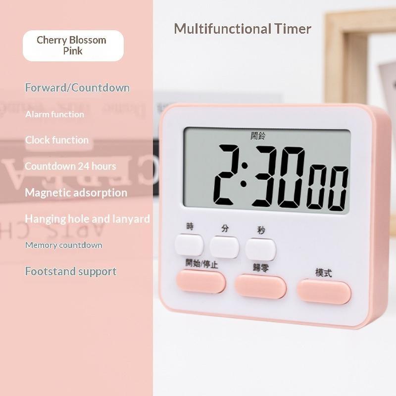 1Pcs Digital Display Kitchen Timer Cooking Alarm Clock Countdown Stopwatch Sleep Time Manager For Kids Students Home Use