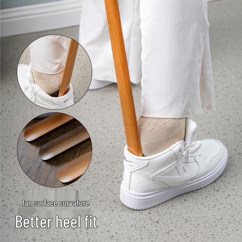 Black Walnut Magnetic Shoehorn: Long Handle Shoe Puller for Pregnant Women, Elderly, and Easy Wear, Premium Solid Wood.