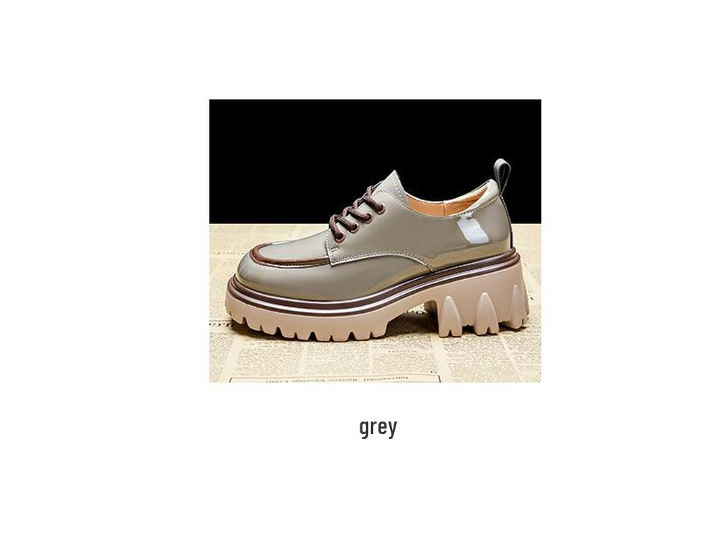 Women's Chunky Heel Oxford Loafers - British Style, Colorblock, Height-Increasing Platform for Winter Fashion