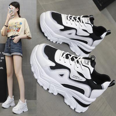 Casual Mesh Breathable Women Sneakers Elevated Increase 2024 New Fashion Simple All-match Running Off White Shoes Autumntime