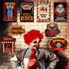 Harloon 18 Pcs Circus Party Signs Halloween Circus Sign Decor Circus Carnival Posters Circus Theme Cutouts Vintage Circus Party Decoration for