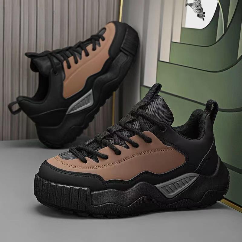 

Модная повседневная спортивная обувь на толстой подошве, новый узор, вентиляция, мужская обувь, модные кроссовки, для улицы, увеличивающие рост кроссовки, zapatillas hombre 44 черный коричневый
