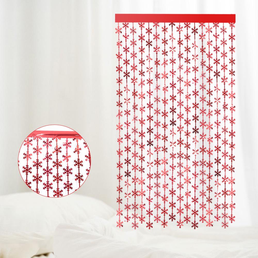 2025 Christmas 2m Snowflake Tinsel Curtain Matte Solid Color Hanging Decoration