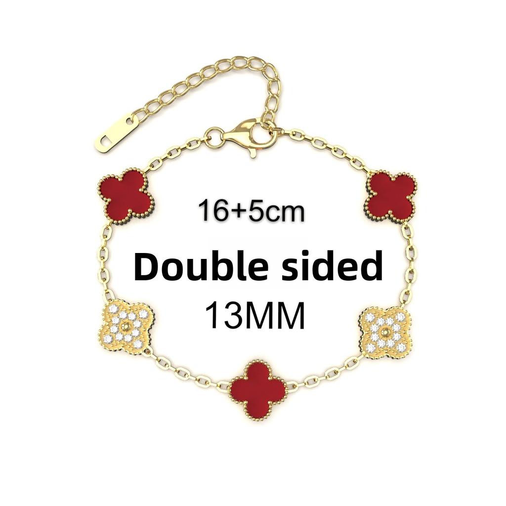 13mm Mote Høykvalitets Firkløver Armbånd 18K Fem Blomster Damearmbånd