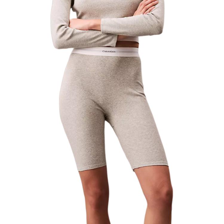 Calvin Klein Comfortable Mid-Rise Solid Color Stretch Casual Shorts Women shorts Gray QS7216-050 M