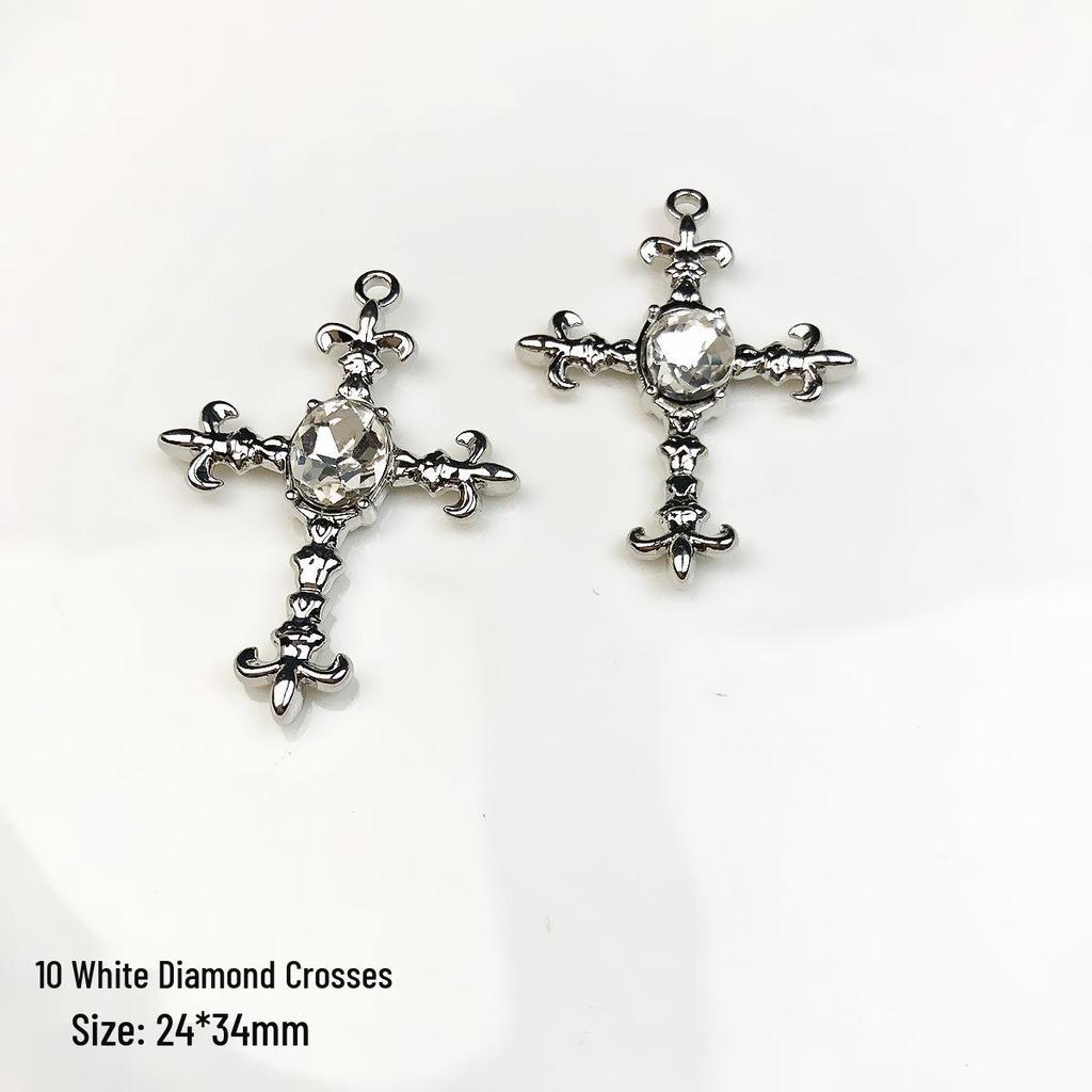 Y2K Heart & Butterfly Alloy Pendant Charm Necklace with Flowers & Rabbit - DIY Beading Accessory