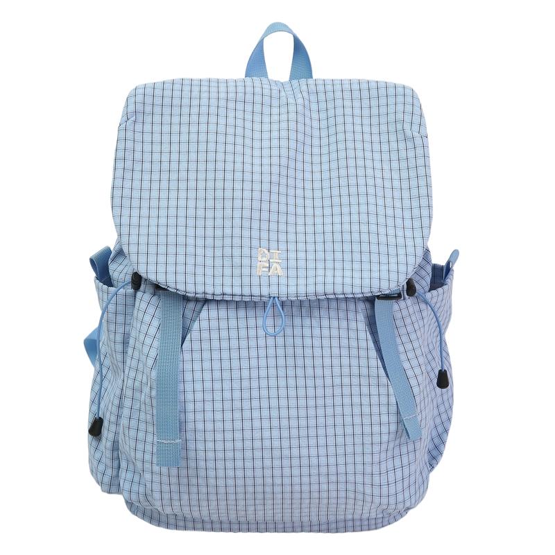 

Plaid Women s Backpack Junior High School Students Lightweight Schoolbag Large Capacity Travel Backpack Small синій