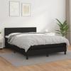 Exclusive House - Bed Slatted Base with Mattress Black 140x190 Cm Faux Leather