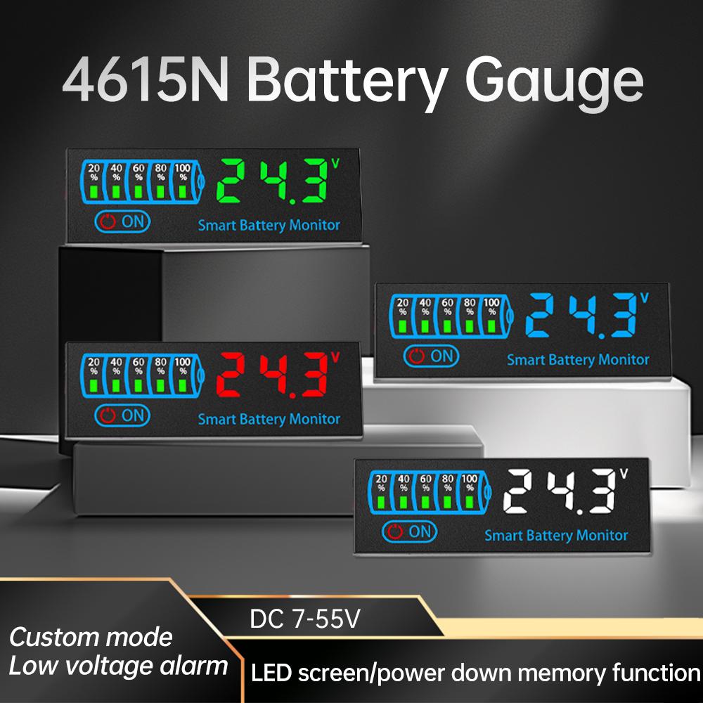 

4615N LED Indicator Voltage And Battery Level Indicator Acid Battery/Lithium Battery General Battery Power Display Panel DC7-55V червоний
