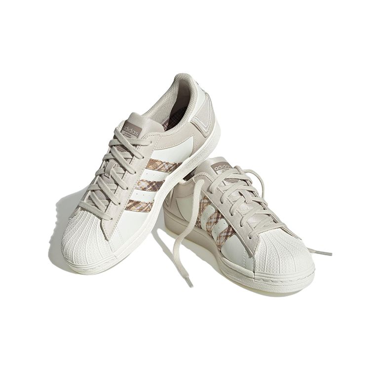 Adidas Originals Superstar Durable Lightweight Low-Top Skate Shoes Women Sneakers White Brown IG3004