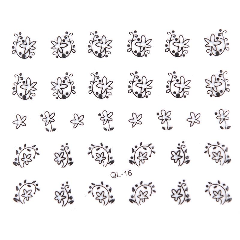 

3D Наклейки для переноса нейл-арта 30 листов Цветочные наклейки Маникюр Украшение Кончик