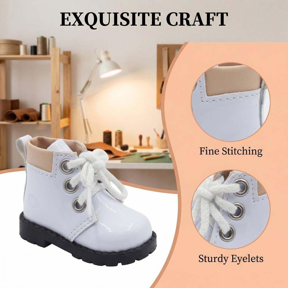 1 Pair Lightweight Doll PU Leather Shoes PU Leather 20cm Doll Leather Boots  Kids Gifts