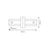Straight Track Connector Black 1-Circuit V2.0