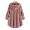 Hoodies Sweater for Women Fuzzy Button Plain Tops Blouse with Pocket Coat for Autumn Winter