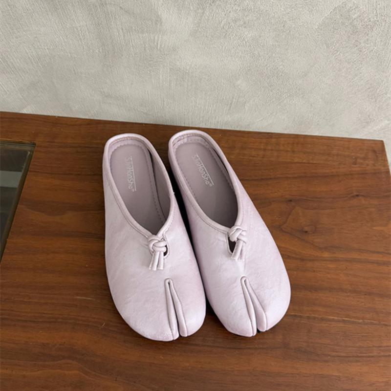 

Мода Байламос Женские Туфли-лоферы на плоской подошве Модные с раздельным носком на плоском каблуке Неглубокие из мягкой кожи Повседневные для улицы Мэри Джейн 39 фиолетовый