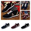 Stylish Men's Leather Suede Lace-up Sneakers Breathable Non-slip