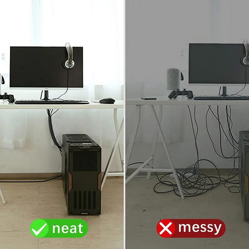 16pcs Cable Organizer Storage Cable Management Sleeve Zipper Wire Organizer For TV Computer Cable Cover Zipper Cable Sleeve