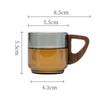 Tea Making Side Handle Around the Stove, Teapot Borosilicate Glass Wood Handle, High Temperature Resistant Home Office