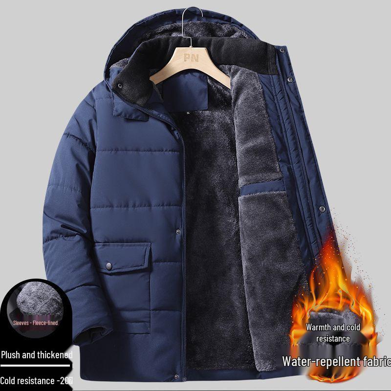 Men's Winter Cotton Jacket for Seniors - Extra Thick, Plus Velvet for Enhanced Warmth