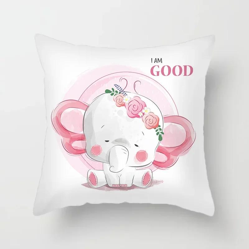 Tierdruck Kissenbezug Cartoonmuster Dekokissen Wohnzimmer Sofa Dekor Zuhause Stuhl Auto Schlafzimmer Dekorative Kissenhülle