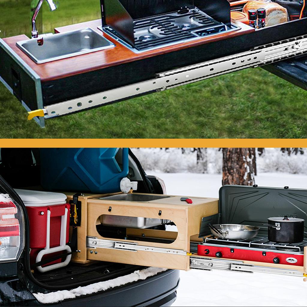 1 Pair 44 Inch Tool Box Runner with Lock Full Extension Ball Bearing Sliding Rails Side Mount for RV Cabinets Tool Box & Storage